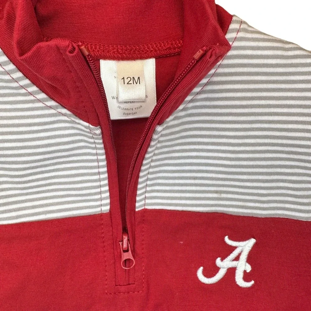 Alabama Crimson Tide Quarter Zip Pullover Baby Boy Size 12M